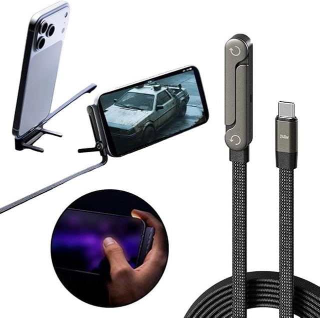 2-in-1 Invisible Phone Holder & 240W Fast Charging Cable