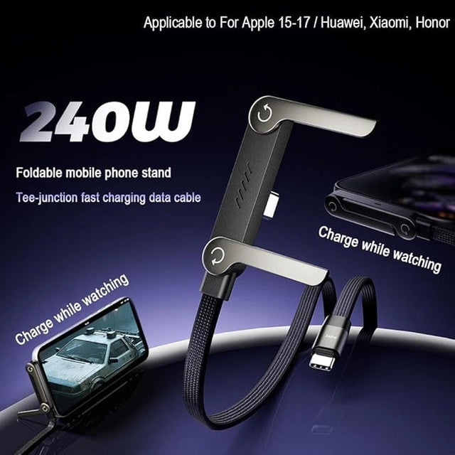 2-in-1 Invisible Phone Holder & 240W Fast Charging Cable