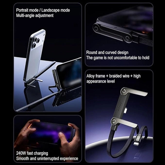 2-in-1 Invisible Phone Holder & 240W Fast Charging Cable