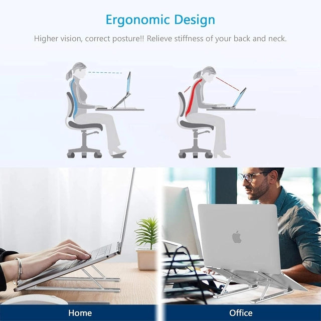Foldable Aluminum Laptop Stand | Adjustable Portable Laptop Holder